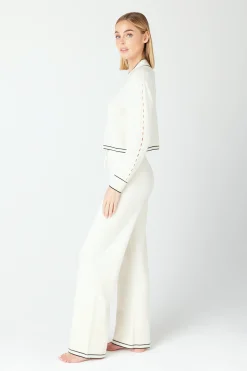 GIGI C Lounge|Aubrie Wide Leg Pant Ivory
