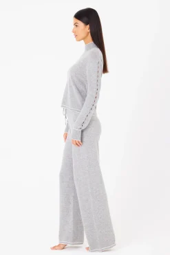 GIGI C Lounge|Aubrie Wide Leg Pant Heather Grey