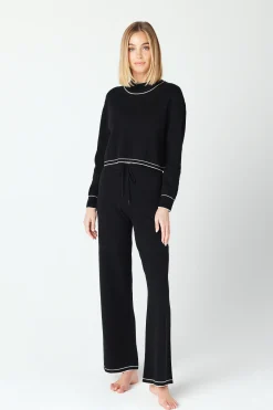GIGI C Lounge|Aubrie Wide Leg Pant Black