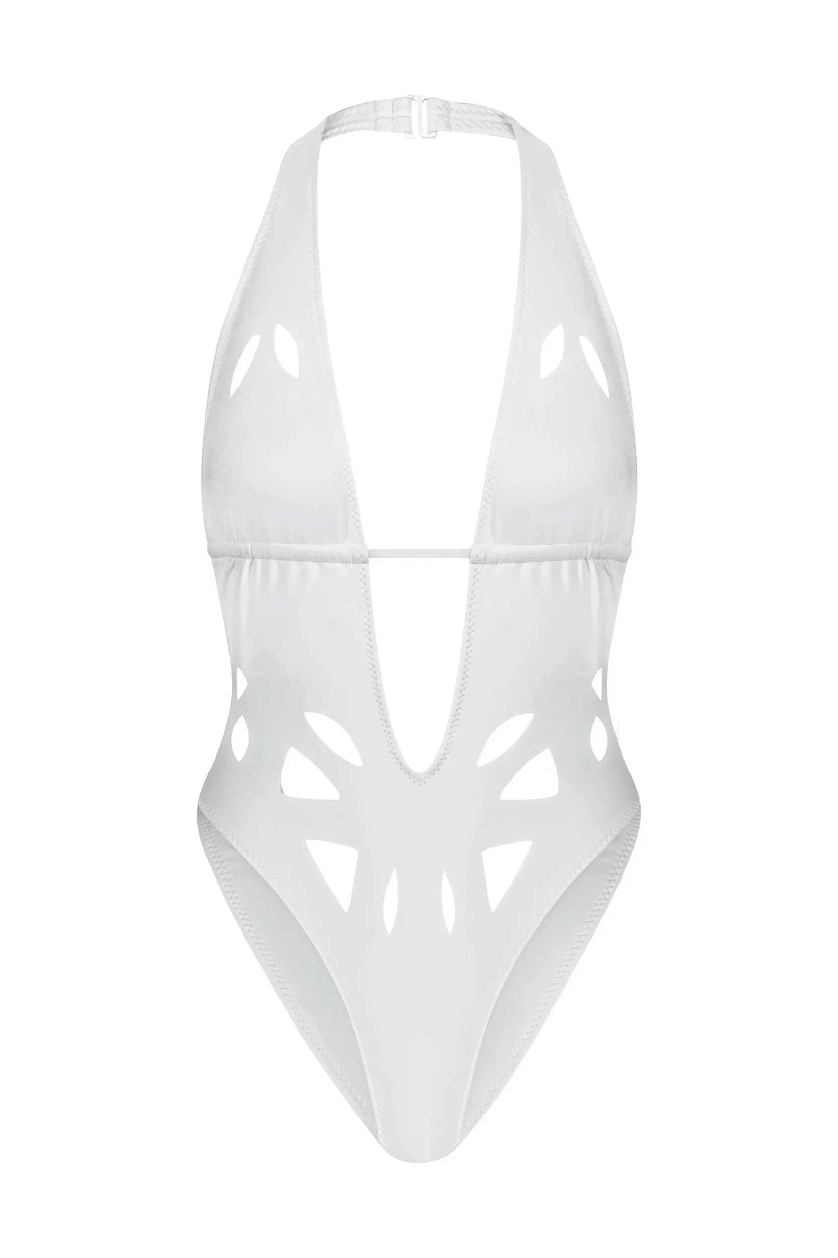 GIGI C One Pieces|Casey Plunging One-Piece White