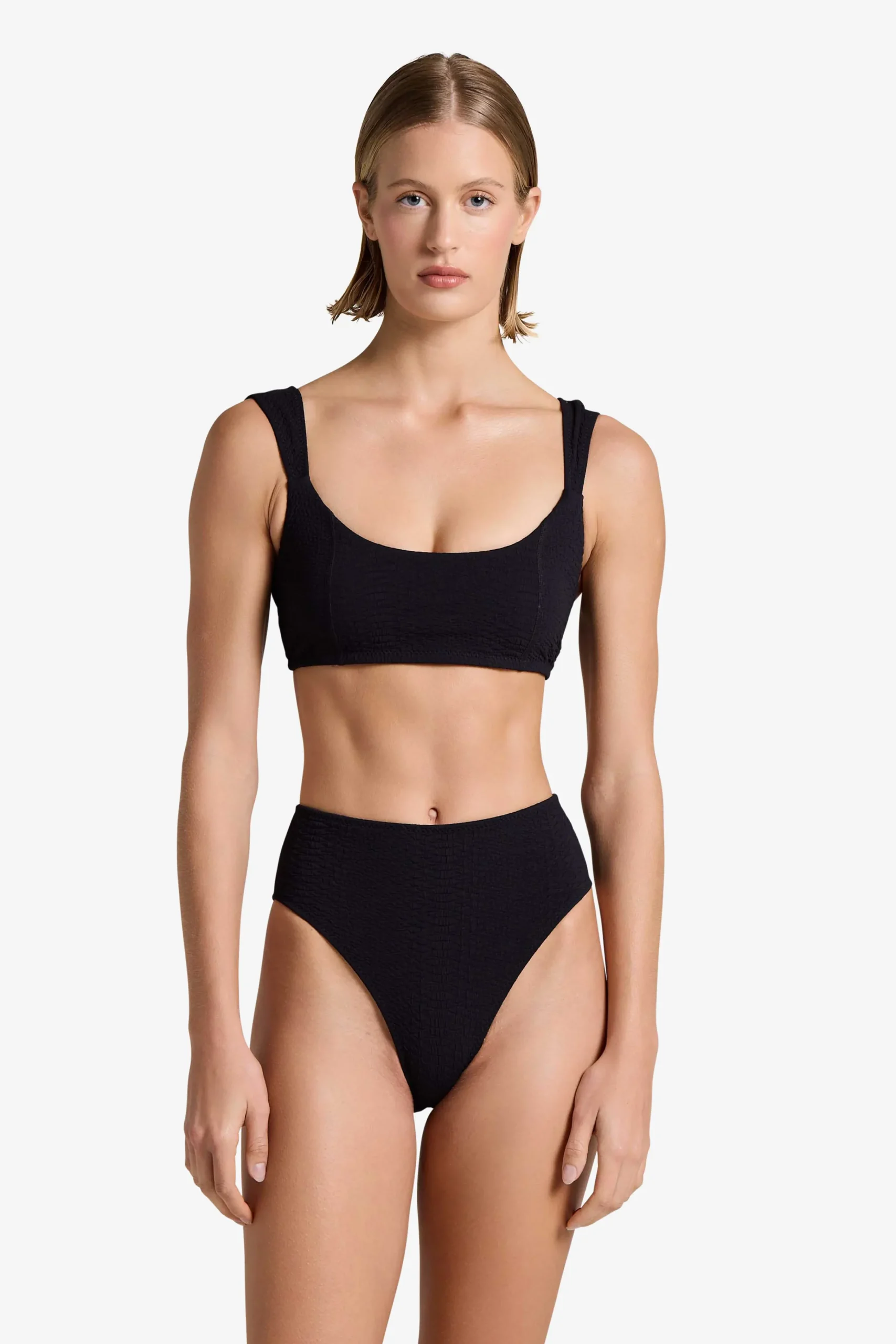 GIGI C Matching Sets|Swim Tops|Dawson Snakeskin Top Black