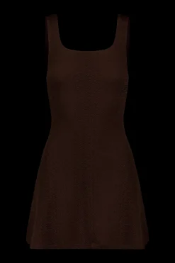 GIGI C Dresses|Ezzie Snakeskin Dress Chocolate