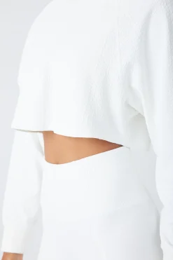 GIGI C Matching Sets|Sport Tops|Isabella Snakeskin Pullover Ivory
