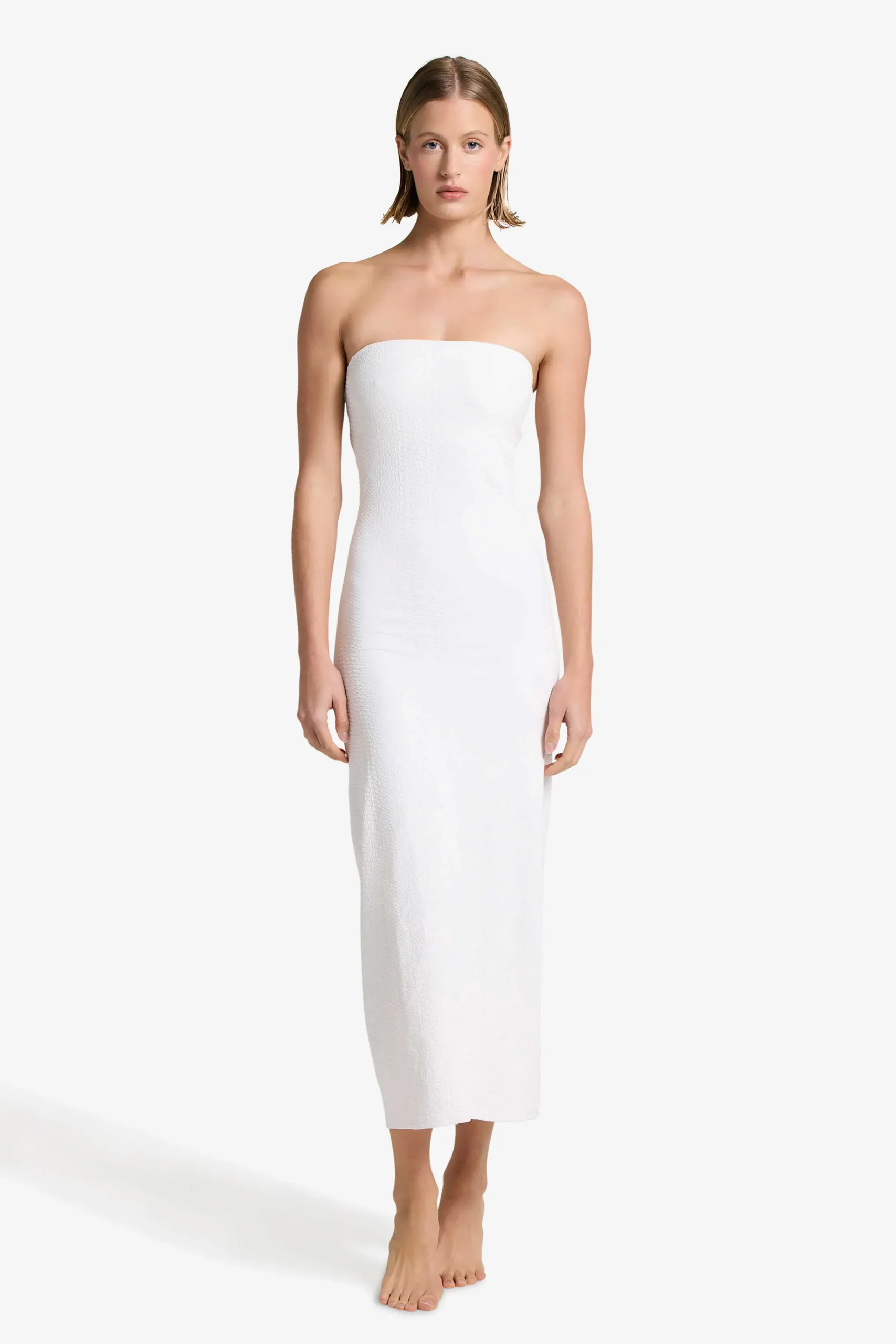 GIGI C Coverups|Dresses|Maya Snakeskin Dress Ivory
