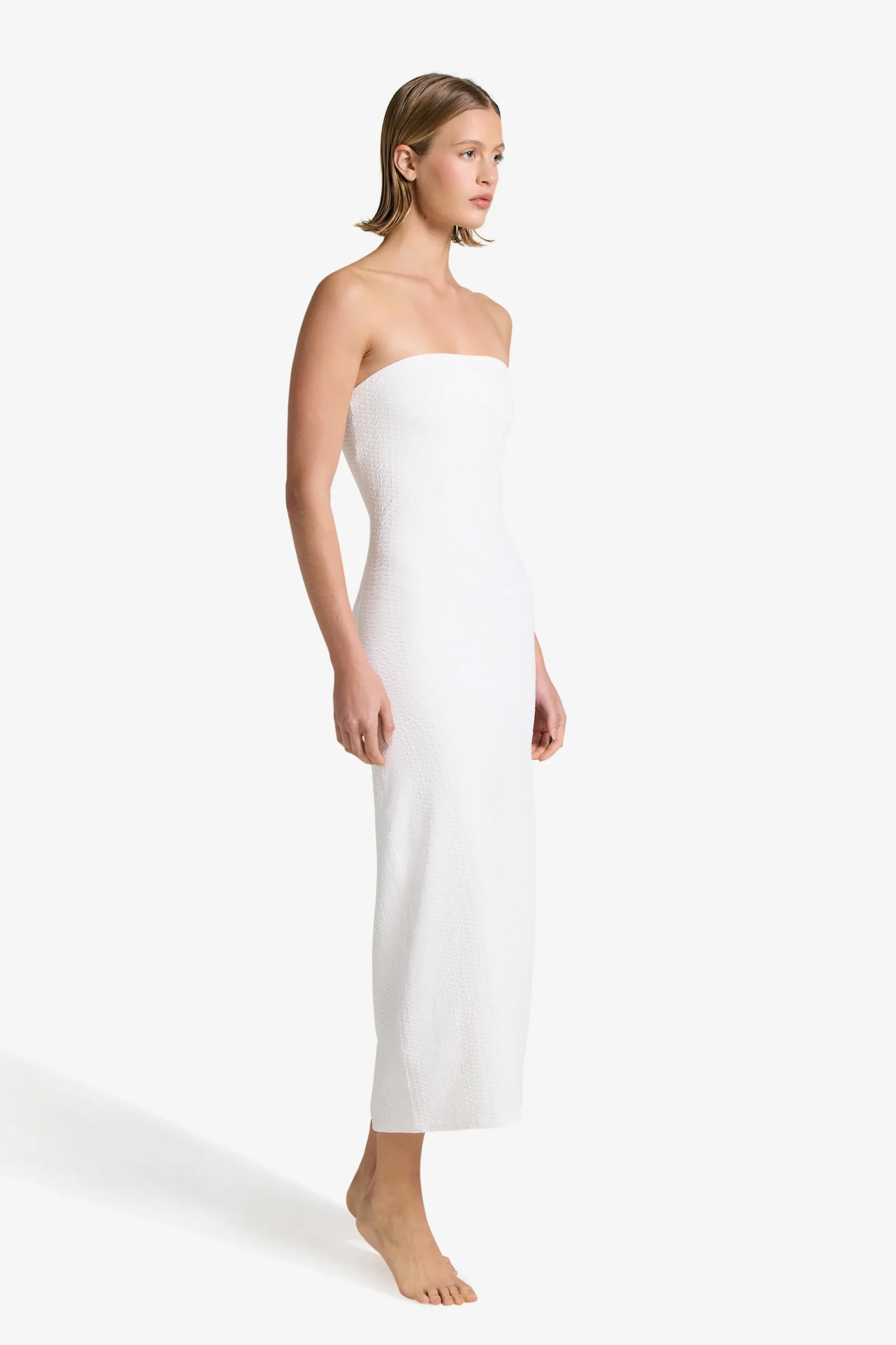 GIGI C Coverups|Dresses|Maya Snakeskin Dress Ivory
