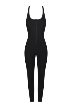 GIGI C Rompers & Jumpsuits|Merit Snakeskin Jumpsuit Black