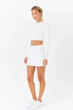 GIGI C Matching Sets|Sport Tops|Quinn Snakeskin Top Ivory
